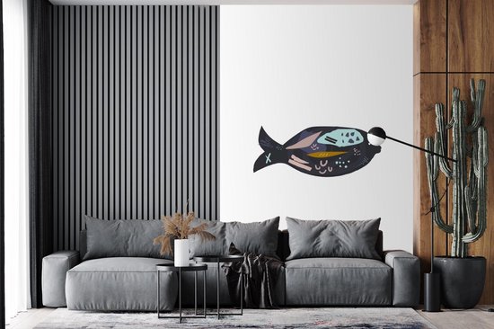 Papier peint - Papiers Papier peint photo Poissons - Pastel - Zwart - Largeur 170 cm x Hauteur 260 cm