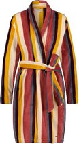 Cyell FRESH STRIPE dames badjas fleece - meerkleurig gestreept - Maat 42 Meerkleurig gestreept maat 42 (XL)