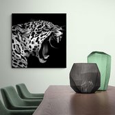 Poster Dark Leopard Roar - Dibond - Meerdere Afmetingen & Prijzen | Wanddecoratie - Interieur - Art - Wonen - Schilderij - Kunst