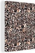 Tableau sur toile Impression Panthère - Zwart - Marron - 60x80 cm - Décoration murale