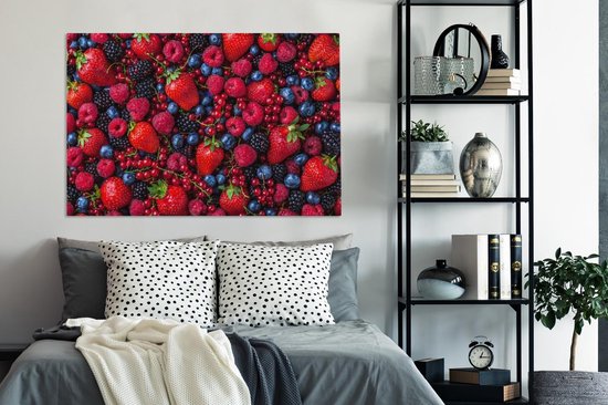 Tableau sur Toile Fruit - Forêt - Fraise - 140x90 cm - Décoration murale