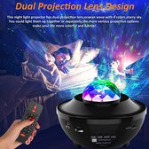 Rewst - Sterren  lazer projector - Led ocean wave projector - Kinder nachtlampje - 10 kleuren combinaties - 4 licht standen - Bluetooth speaker en timer - Op afstand bestuurbaar