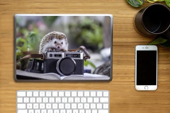 Sticker ordinateur portable - 13,3 pouces - Hérisson sur caméra