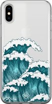 iPhone X/XS transparant hoesje - Wave | Apple iPhone Xs case | TPU backcover transparant