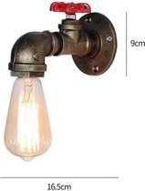 SensaHome Kraan Wandlamp - Industriële Lamp - Retro Binnenverlichting - E27 Fitting Hoeklamp - Inclusief Lamp - Zilver