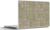Laptop sticker - 15.6 inch - Patronen - Grijs - Luxe - Goud - 36x27,5cm - Laptopstickers - Laptop skin - Cover
