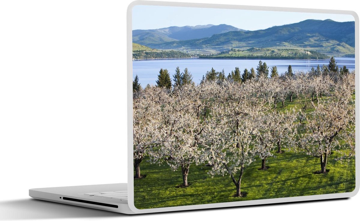 Afbeelding van product SleevesAndCases  Laptop sticker - 11.6 inch - Kersenboomgaard in de zon bij het Flathead meer