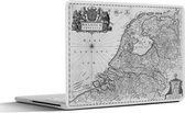 Laptop sticker - 12.3 inch - Zwart wit landkaart van Nederland - 30x22cm - Laptopstickers - Laptop skin - Cover