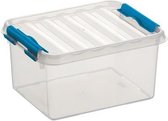 Sunware - Q-line opbergbox 2L transparant blauw - 20 x 15 x 10,4 cm