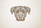 Line Art - Hond - Rottweiler 2 - S - 44x60cm - Eiken - geometrische wanddecoratie