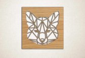 Line Art - Kat 2 vierkant - M - 60x61cm - Eiken - geometrische wanddecoratie