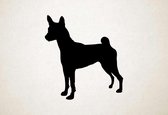 Silhouette hond - Basenji - M - 66x60cm - Zwart - wanddecoratie