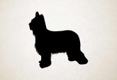 Silhouette hond - Briard - S - 45x47cm - Zwart - wanddecoratie