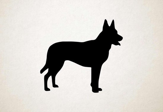 Silhouette hond - Dutch Shepherd Dog - Nederlandse herdershond - L - 75x84cm - Zwart - wanddecoratie