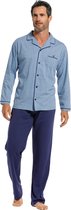 Heren doorknoop pyjama Pastunette 23211-614-6 - Blauw - M/50