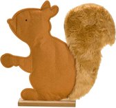 Eekhoorn Beeldje - Herfstdecoratie - Camel - 36cm - Vilt