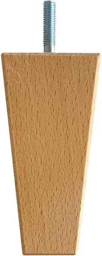 Set van 4 taps toelopende meubelpoten van massief eikenhout, 8 cm/3,2 inch, antislip vervangende poten voor tv-kast, bank, ladekast, stoel, bed, doe-het-zelf houten tafelpoten voor extra sta