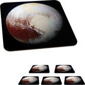 Onderzetters voor glazen - Pluto - Planeten - Heelal - 10x10 cm - Glasonderzetters - 6 stuks