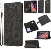 Voor Samsung Galaxy Note9 Huid Voelen Reliëf Zonnebloem Horizontale Flip Lederen Case met Houder & Kaartsleuven & Portemonnee & Lanyard (Zwart)