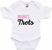 Mamas trots tekst baby rompertje wit jongens en meisjes - Kraamcadeau/ Moederdag cadeau - Babykleding 68 (4-6 maanden)