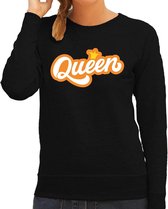 Queen Koningsdag sweater - zwart - dames -  koningin / kleding / outfit / trui XXL