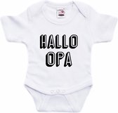 Hallo opa tekst baby rompertje wit jongens en meisjes - Kraamcadeau - Babykleding 56 (1-2 maanden)