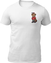 MOB - Teddy The Gangster - Mafia - Heren T-Shirt - Getailleerd - Katoen - Ronde Hals