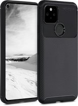 kwmobile telefoonhoesje compatibel met Google Pixel 5 - Hoesje voor smartphone in zwart - Carbon design