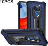 Voor Motorola Moto G Play 2021 10 PCS Knight Jazz PC + TPU Schokbestendige beschermhoes met opvouwbare houder (blauw)