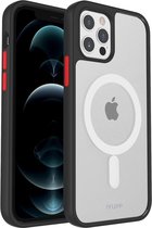 IYUPP Bumper met Magsafe geschikt voor Apple iPhone 12 Pro Max Hoesje Zwart x Transparant - Shockproof