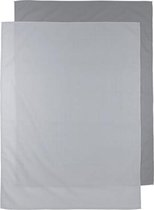 Meyco Baby Uni ledikant laken - 2-pack - grey/light grey - 100x150cm