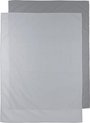 Meyco Uni ledikant laken - 2-pack - grey/light grey - 100x150cm
