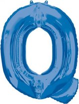 folieballon letter Q 60 x 81 cm blauw