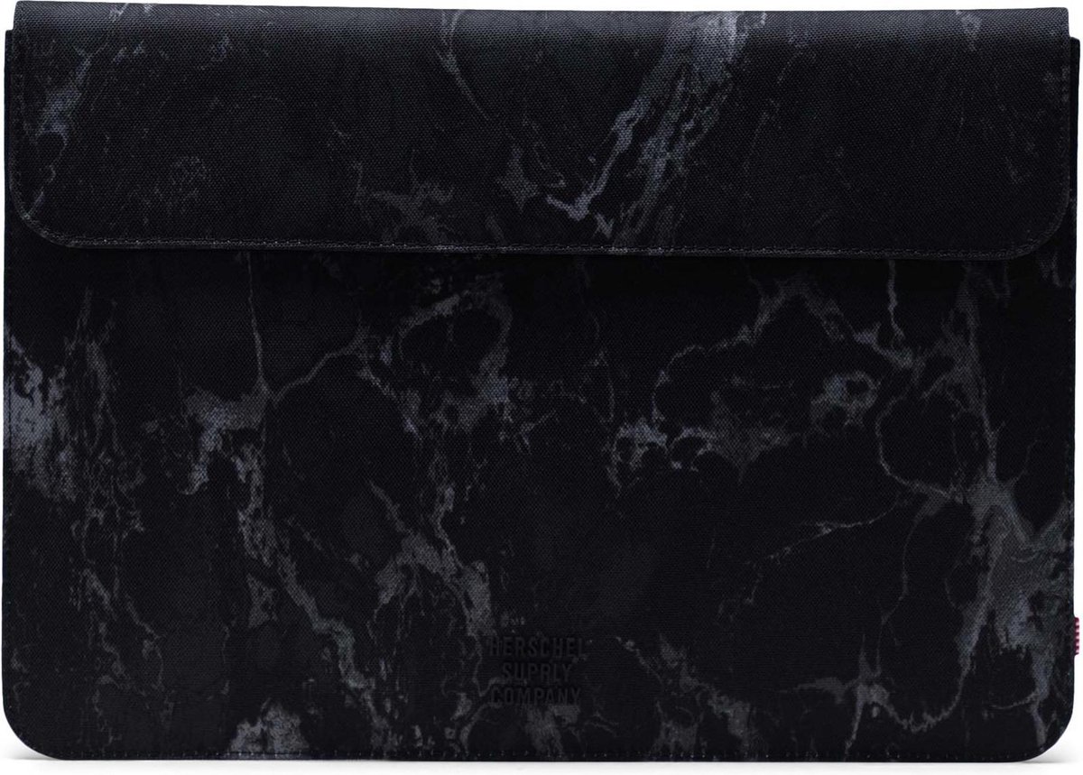 Spokane Sleeve for 13 inch MacBook - Black Marble / Tijdloze lapthophoes met magnetische sluiting & fleece voering - voor Macbook - Thinkpad / Beperkte Levenslange Garantie / Zwart