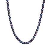 Valero Pearls damesketting 925 zilveren zoet water parel One Size Blauw 32018594