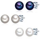 Valero Pearls Dames sieraden set 925 zilveren zoet water parel One Size Blauw, Zilver, Wit 32018596