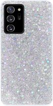 ADEL Premium Siliconen Back Cover Softcase Hoesje Geschikt voor Samsung Galaxy Note 20 - Bling Bling Glitter Zilver