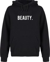 BEAUTY & THE BEAST couple hoodies zwart (BEAUTY - maat XL) | Matching hoodies | Koppel hoodies
