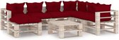 Medina 8-delige Loungeset met kussens pallet grenenhout