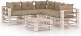 Medina 6-delige Loungeset met kussens pallet grenenhout