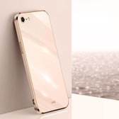 XINLI rechte 6D plating gouden rand TPU schokbestendige hoes voor iPhone 6 Plus / 6s Plus (roze)