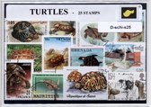 Schildpadden– Luxe postzegel pakket (A6 formaat) : collectie van 25 verschillende postzegels van schildpadden – kan als ansichtkaart in een A6 envelop - authentiek cadeau - cadeau - geschenk - kaart - zee -reptiel - zwemmen - schildpad - turtle
