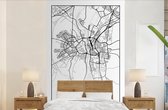 Behang - Fotobehang Kaart - Maastricht - Zwart - Wit - Breedte 195 cm x hoogte 300 cm