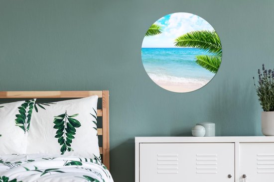 WallCircle - Cercle Mural - Cercle Mural - Tropical - Palmier - Plage - Aluminium - Dibond - 60x60 cm - Intérieur et Extérieur