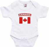 Canada baby rompertje met vlag wit jongens en meisjes - Kraamcadeau - Babykleding - Canada landen romper 92 (18-24 maanden)