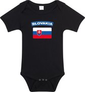 Slovakia baby rompertje met vlag zwart jongens en meisjes - Kraamcadeau - Babykleding - Slowakije landen romper 56 (1-2 maanden)