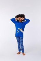 Woody pyjama meisjes - ijsbeer - blauw - 212-1-POP-S/852 - maat 152