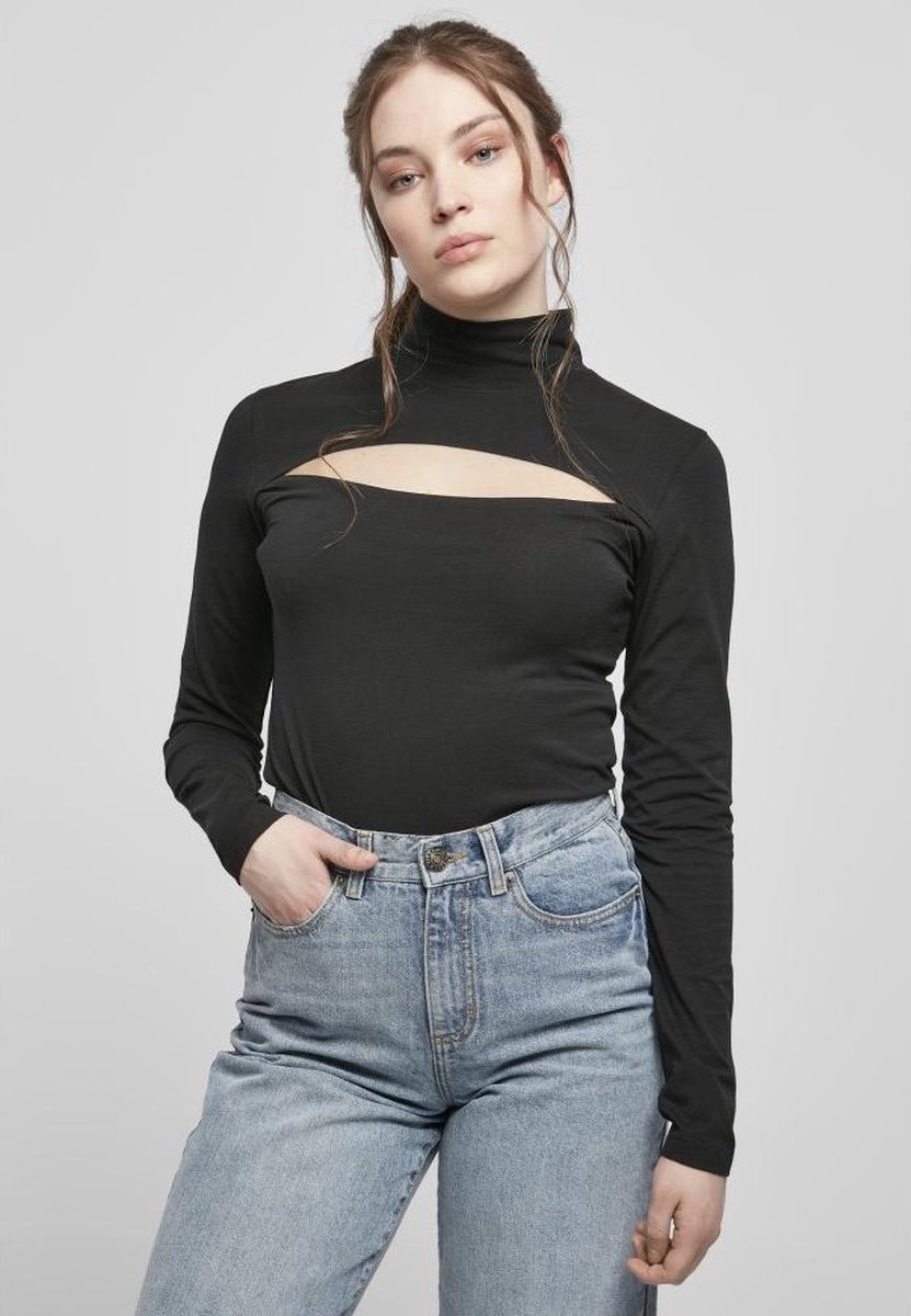 Urban Classics CutOut Turtleneck Longsleeve top 3XL Zwart