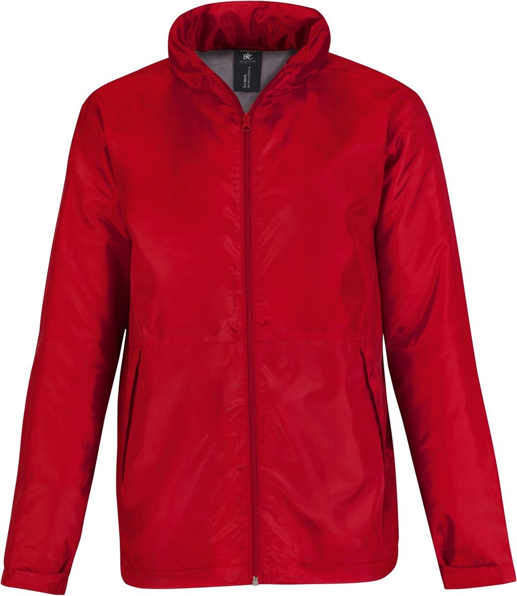 B&C Mens Multi Active Hooded Fleece Lined Jacket Warm Grijs