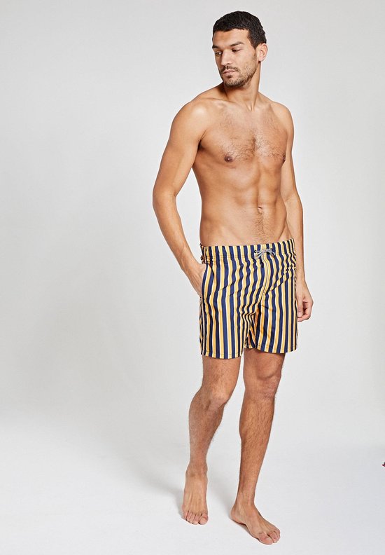 Shiwi Midi Stripe  Zwembroek - Mannen - geel - zwart - wit - SHIWI